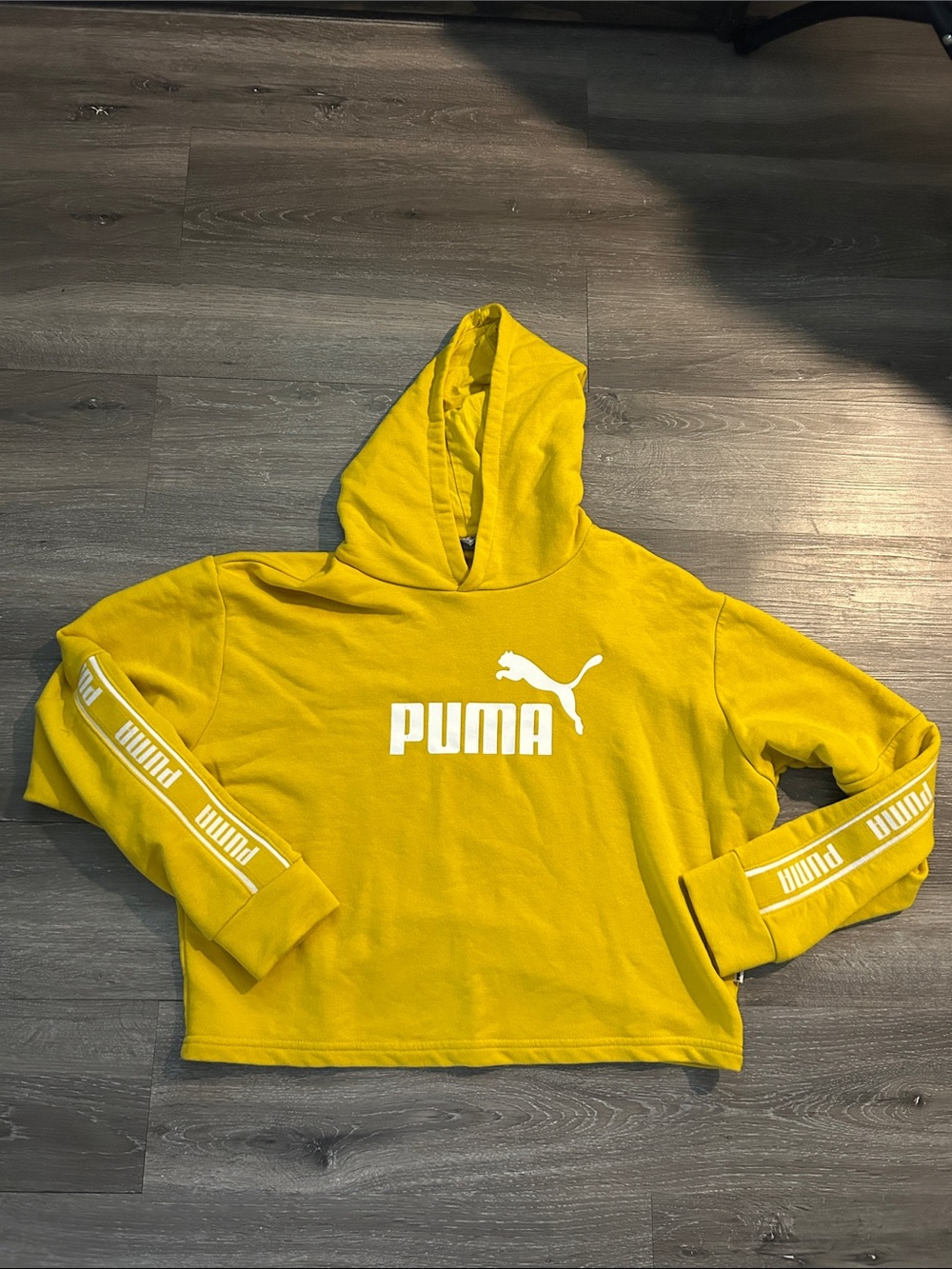 Puma Bold Yellow Hoodie with White Logo